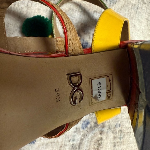 Dolce & Gabbana Red and Yellow Floral Heels - Picture 7 of 9